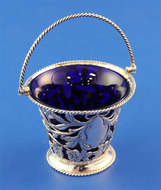A late Victorian silver cream pail, height inc. handle 4.25in.